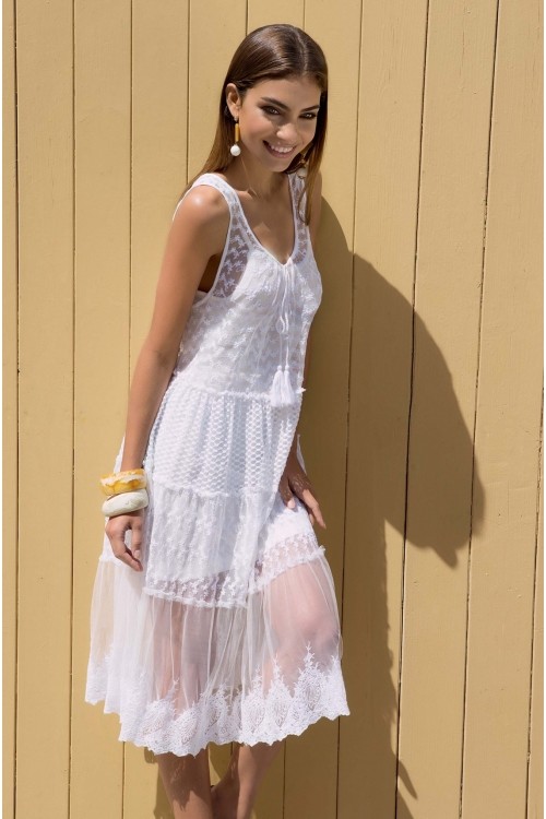 Белое женское пляжное платье Iconique IC7 015 W