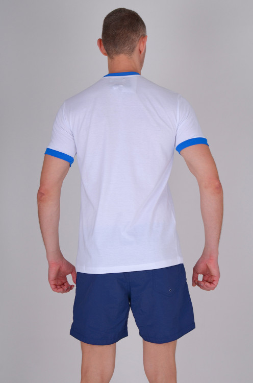 Белая мужская пляжная футболка David Man D1 3970 B - фото №2