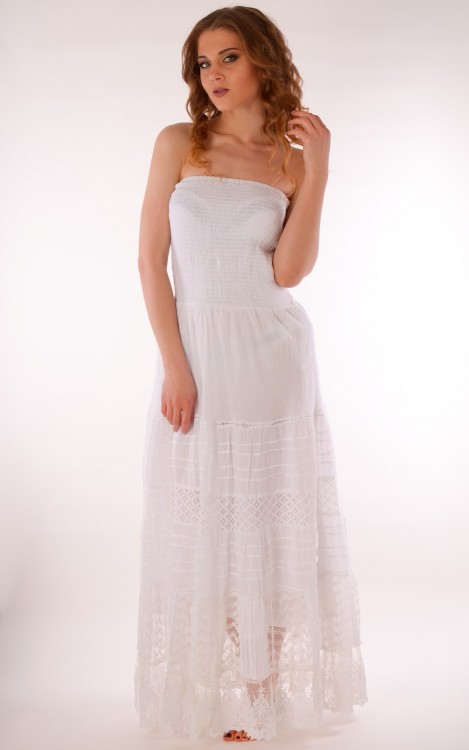 Белое женское пляжное платье в пол Iconique IC8-016...