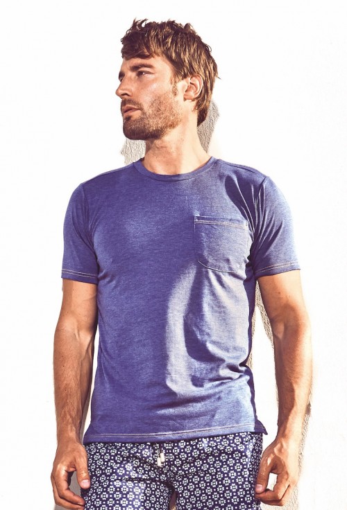 Синяя мужская футболка David DM8-029